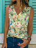 V-Ausschnitt Retro Tops mit Geblümtem Print