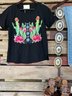 Retro Kaktus Rundhals Kurzarm T-Shirt