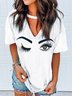 V-Ausschnitt Lässig Shirts & Blusen&Shirts