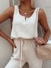 Sommer Ärmellose Bluse mit V-Ausschnitt