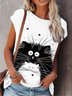 Kurzarm Tier T-Shirt mit Rundhals