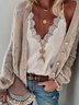 V-Ausschnitt Unifarben Strickjacke mit Langarm