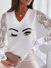 Individualität Langarm Shirts & Blusen mit V-Ausschnitt