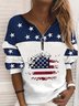 Hippie Rundhals Sweatshirts mit Sterne Flagge Print