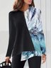 Meer Farbblock Lässig Locker Shirts & Blusen