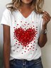 Liebe V-Ausschnitt Lässig Locker Shirts & Blusen
