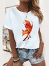 Kurzarm Lockeres T-Shirt mit Rundhals