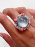 volle Deckung Diamant Groß Juwel Blume Ring