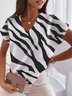 Einfach Fashion Zebra Print Kurzarm T-Shirt