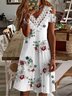 Geblümter Print Lässiges Kleid mit Kurzarm