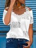 Lässig Kurzarm V-Ausschnitt Große Größen Print Shirts & Blusen T-Shirts