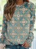 Lässig Ethnisch Herbst Leicht Mikroelastizität Bestseller Langarm Regelmäßig H-Linie Sweatshirts für Damen