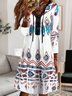 Damen Lässig Ethnisch Herbst V-Ausschnitt Normal Midi 1 * Kleid A-Linien Regelmäßig Größe Kleider