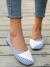 Gestreift Alle Jahreszeiten Urban Nahtverarbeitung Tragbar Pendeln PU Slip On Standard Slippers für Damen