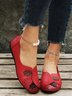 Damen Retro Blätter Alle Jahreszeiten Flach Rund PU Gummi Rutschfest Flache Schuhe Slippers