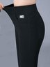 Lässig Unifarben Herbst Leicht Täglich Jersey Schmal fit Hosen H-Linie Regelmäßig Größe Leggings für Damen