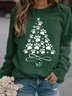 Weihnachten Rundhals Weit Lässig Sweatshirts