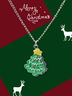 Weihnachten Grün Kristall Weihnachtsbaum-Muster Halskette festlich Party Pendant Schmuck