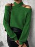 Lässig Garn/Wollgarn Kreuzhals Pullover