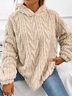Fluff/Granular-Fleece-Stoff Lässig Langarm Unifarben Sweatshirt