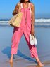 Lässig Baumwolle Weit Jumpsuit & Jumpsuit