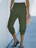 Unifarben Taschen Lässig Caprihosen Hose