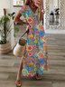Ethnisch Print Weit Freizeitkleid