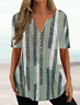 Weit Rundhals Lässig Jersey Bluse