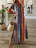 Off-Shoulder-Ärmel V-Ausschnitt Freizeitkleid
