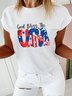 Weit Satz Rundhals Lässig T-Shirt