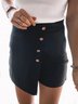 Unifarben Schnalle Lässig Regelmäßige Passform Shorts
