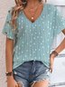 Schnalle Jersey Geometrisch Print Lässig V-Ausschnitt Bluse