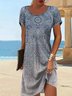 Weit Rundhals Urlaub Kleid mit