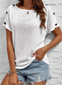 Raglan Ärmel Schnalle Unifarben Jersey Lässig Bluse