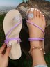 Strass Verziert Schuhspitze Ring Strand Gurt Pantolette