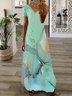 zufällig Print V-Ausschnitt Freizeitkleid