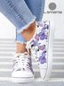 Schmetterling Geblümt Licht Schnürung Segeltuch Sneakers