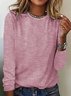 Gestreift Weit Lässig Basic Shirt Langarmshirt Herbst