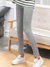 Unifarben Lässig Spitze Legging