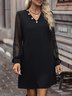 Weit Lässig V-Ausschnitt Kleid mit Nein