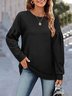 Rundhals Lässig Weit Sweatshirt