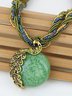 Pfauenblau Strass Perlen Pendant Halsketten