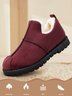 Unifarben Wasserdicht Kunstwildleder Warm Vlies Schneestiefel