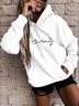 Lässig Weit Herz/Herz Kapuze Sweatshirt