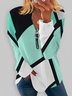 Geometrisch Lässig Weit Sweatshirt