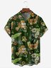 Botanisch Getränk Brusttasche Kurzarm Hawaiische Bluse