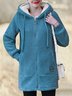 Reißverschluss Textbriefe Lässig Fluff/Granular-Fleece-Stoff Teddy Jacke
