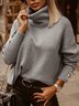 Garn/Wollgarn Lässig Weit Schnalle Pullover