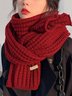 Damen minimalistisch Twist Gestrickt Wärme Unifarben Schal
