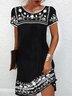 Rundhals Ethnisch Regelmäßige Passform Elegant Kleid